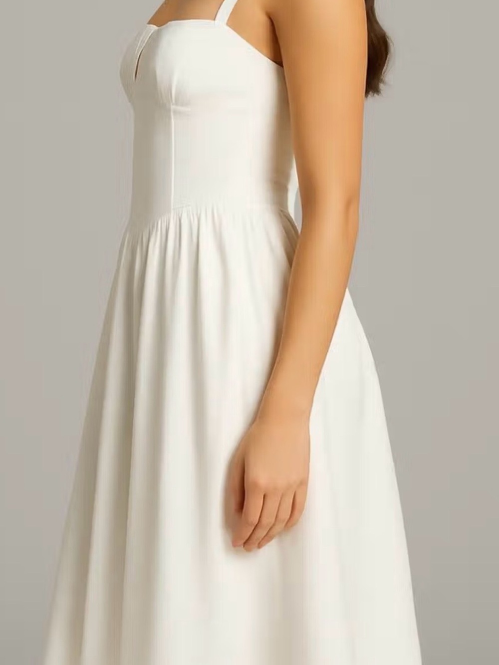 NWT CIDER Cotton-Blend Square Neck Lace Up Ruffle Maxi Dress Sz S - Picture 2 of 9